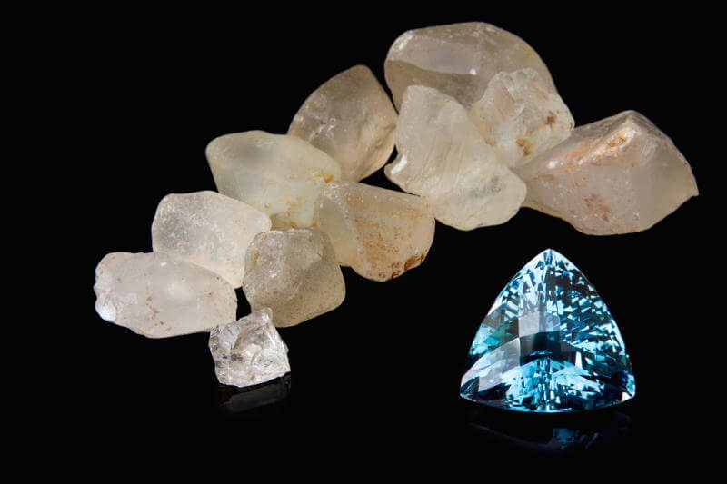 Topaz - November Birthstone - Rough and Polished