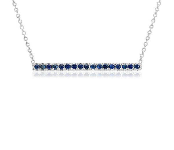 Sapphire Pavé Bar Necklace