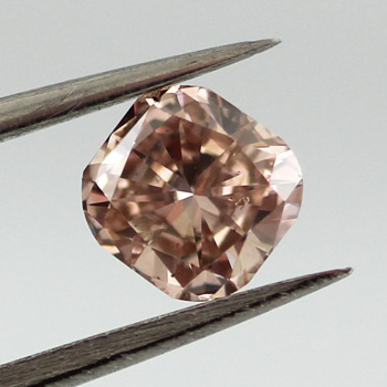 Fancy Brown Pink Diamond, Cushion, 0.56 carat- C