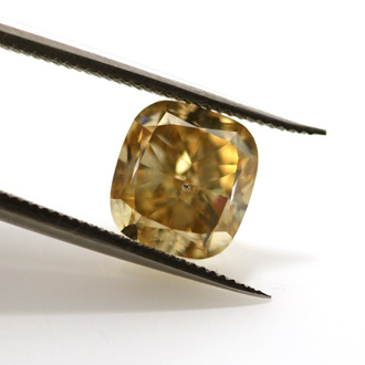 Fancy Brown Yellow Diamond, Cushion, 2.02 carat, SI2