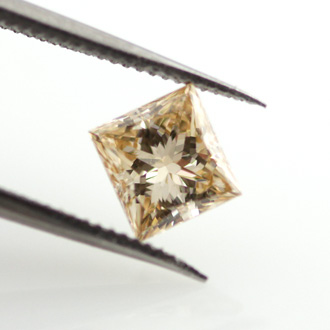 Fancy Brown Yellow Diamond, Princess, 0.57 carat, VS1