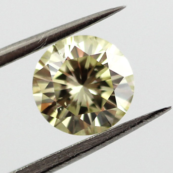 Fancy Brownish Greenish Yellow Chameleon Diamond, Round, 0.79 carat, SI1- C