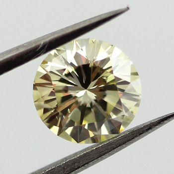 Fancy Brownish Greenish Yellow Chameleon Diamond, Round, 0.79 carat, SI1