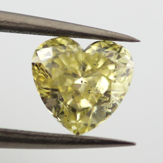 Fancy Brownish Greenish Yellow Diamond, Heart, 1.14 carat- C
