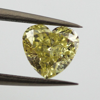 Fancy Brownish Greenish Yellow Diamond, Heart, 1.14 carat