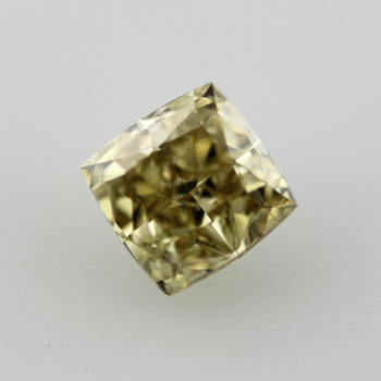 Fancy Brownish Greenish Yellow Diamond, Cushion, 1.07 carat, VS2