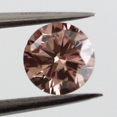 Fancy Brownish Orangy Pink Diamond, Round, 0.27 carat, VS1 - B