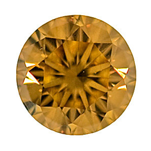 Fancy Brownish Orangy Yellow Diamond, Round, 0.55 carat, SI1