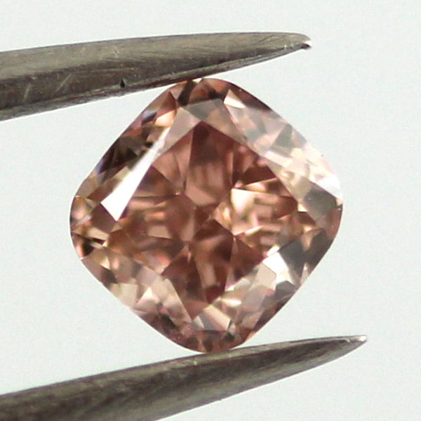 Fancy Brownish Orangy pink Diamond, Cushion, 0.33 carat, VVS2- C