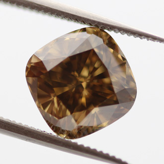 Fancy Dark Brown Greenish Yellow Diamond, Cushion, 2.51 carat, SI1