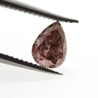 Fancy Dark Brown Pink Diamond, Pear, 0.30 carat - B Thumbnail