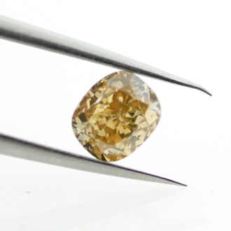 Fancy Dark Brown Yellow Diamond, Cushion, 0.90 carat