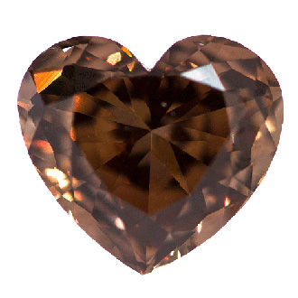 Fancy Dark Brown Diamond, Heart, 1.05 carat, SI1