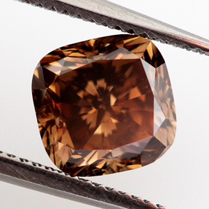 Fancy Dark Brown Diamond, Cushion, 1.02 carat, SI2