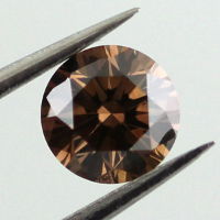 Fancy Dark Brown Diamond, Round, 0.52 carat, SI2 - Thumbnail