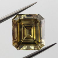 Fancy Dark Gray Greenish Yellow Diamond, Emerald, 3.02 carat, SI1 - Thumbnail