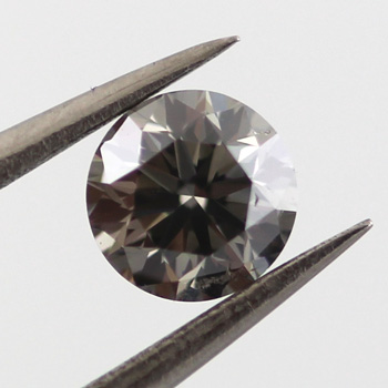 Fancy Dark Gray Diamond, Round, 0.40 carat, SI1