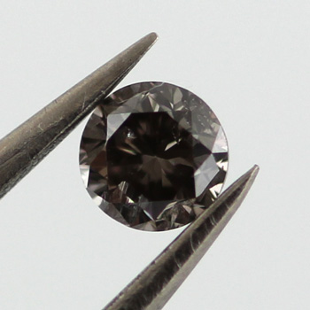 Fancy Dark Gray Diamond, Round, 0.14 carat