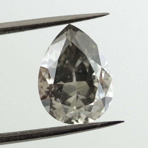 Fancy Dark Gray Diamond, Pear, 2.01 carat