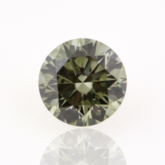Fancy Dark Greenish Gray Chameleon Diamond, Round, 0.70 carat- C