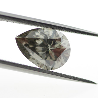 Fancy Dark Greenish Gray Diamond, Pear, 1.84 carat, SI1