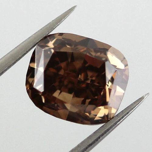 Fancy Dark Orange Brown Diamond, Cushion, 2.57 carat, SI1- C