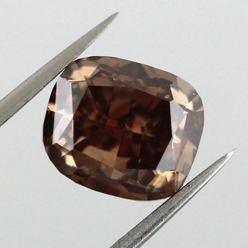 Fancy Dark Orange Brown Diamond, Cushion, 2.57 carat, SI1