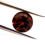 Fancy Dark Orange Brown Diamond, Round, 1.55 carat - Thumbnail