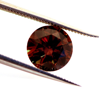 Fancy Dark Orange Brown Diamond, Round, 1.55 carat