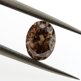 Fancy Dark Orange Brown Diamond, Oval, 1.12 carat - B Thumbnail