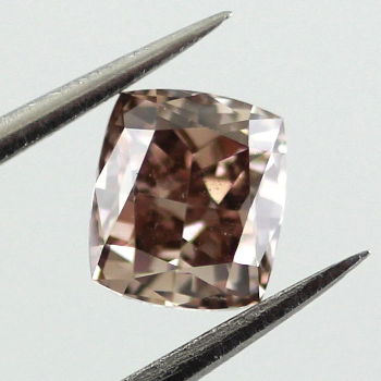 GIA Cushion Fancy Dark Orange Brown Diamond, 0.67 carat