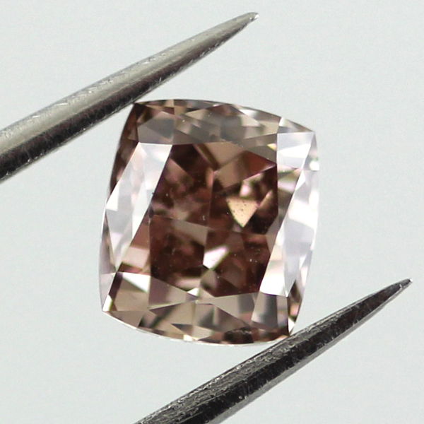 Fancy Dark Orange Brown Diamond, Cushion, 0.67 carat