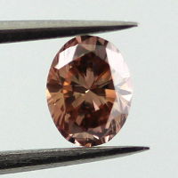 Fancy Dark Orange Brown Diamond, Oval, 0.29 carat, VS1 - Thumbnail