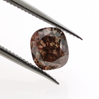 Fancy Dark Orange Brown Diamond, Cushion, 0.84 carat - B Thumbnail