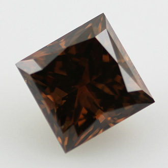 Fancy Dark Orangy Brown Diamond, Princess, 3.09 carat, SI2 - B