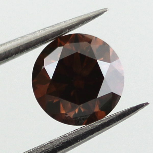 Fancy Dark Orangy Brown Diamond, Round, 0.50 carat, VS2