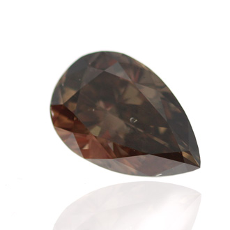 Fancy Dark Orangy Brown Diamond, Pear, 3.02 carat, SI2 - B