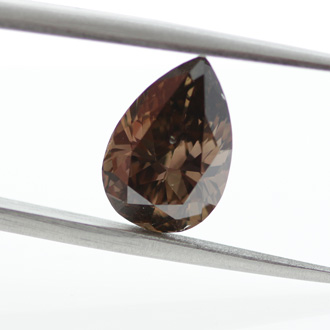 Fancy Dark Orangy Brown Diamond, Pear, 3.02 carat, SI2