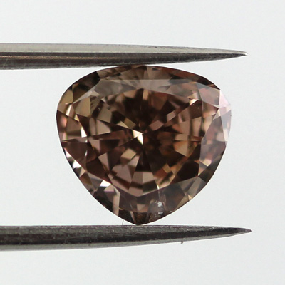 Fancy Dark Pinkish Brown Diamond, Heart, 1.19 carat