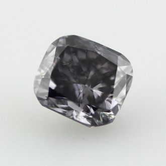 Fancy Dark Violet Gray Diamond, Cushion, 0.90 carat - B
