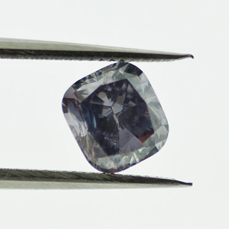 Fancy Dark Violet Gray Diamond, Cushion, 0.90 carat