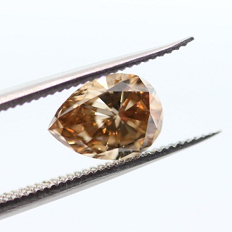 Fancy Dark Yellowish Brown Diamond, Pear, 0.95 carat, VS2