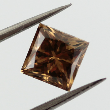 Fancy Dark Yellowish Brown Diamond, Princess, 1.05 carat, VS1 - B