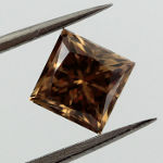 Fancy Dark Yellowish Brown Diamond, Princess, 1.05 carat, VS1 - Thumbnail