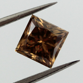 Fancy Dark Yellowish Brown Diamond, Princess, 1.05 carat, VS1