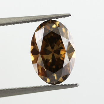 Fancy Dark Yellowish Brown Diamond, Oval, 2.58 carat, VS1- C