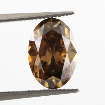 Fancy Dark Yellowish Brown Diamond, Oval, 2.58 carat, VS1