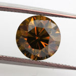 Fancy Dark Yellowish Brown Diamond, Round, 1.30 carat, VS1 - Thumbnail