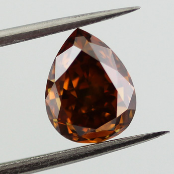 Fancy Deep Brown Orange Diamond, Pear, 1.51 carat - B
