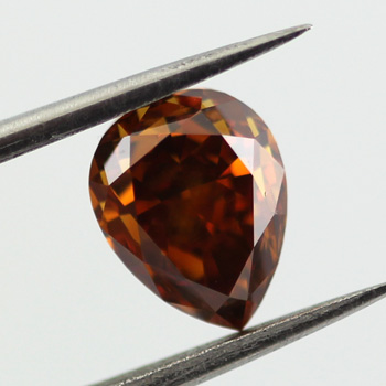 Fancy Deep Brown Orange Diamond, Pear, 1.51 carat- C